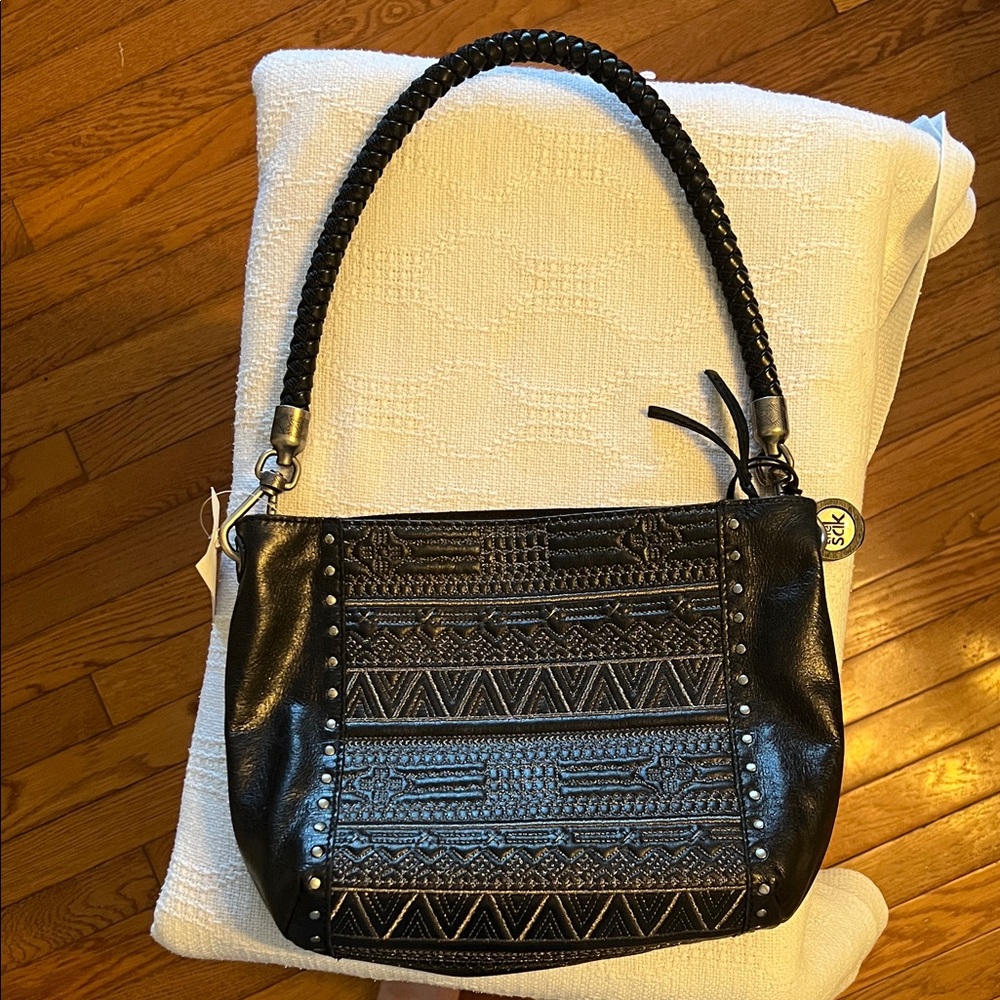 The Sak Black and Silver Embroidered Shoulder Bag - Picture 6 of 6
